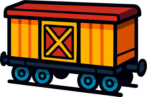 vagon.
In-Game asset.  2d.  High contrast.  No shadows