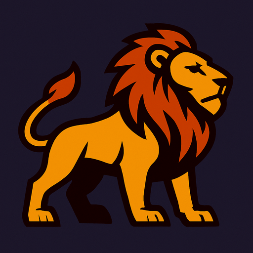 Lion.
In-Game asset.  2d.  High contrast.  No shadows