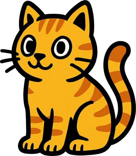 sarı kedi.
In-Game asset.  2d.  High contrast.  No shadows