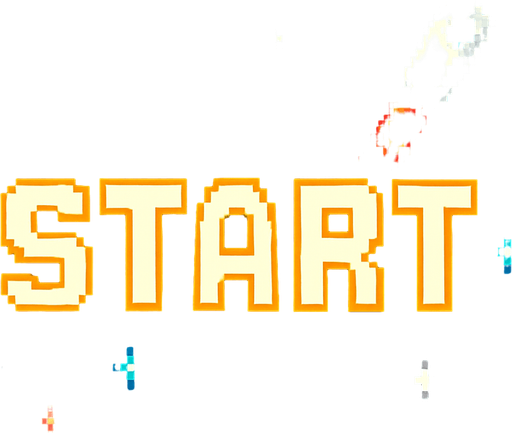 Start в космической пмксельном стиле.
In-Game asset.  2d.  High contrast.  No shadows
