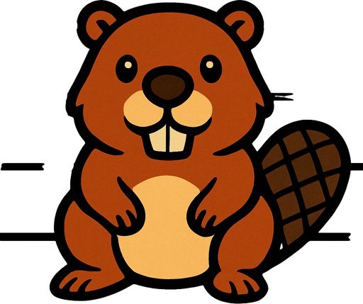 A beaver with wooden background.
In-Game asset.  2d.  High contrast.  No shadows