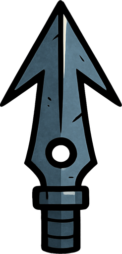 vertical harpoon head.
In-Game asset.  2d.  High contrast.  No shadows