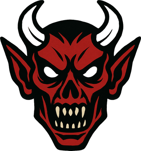 2d mysterious and scary demon character's head.
In-Game asset.  2d.  High contrast.  No shadows