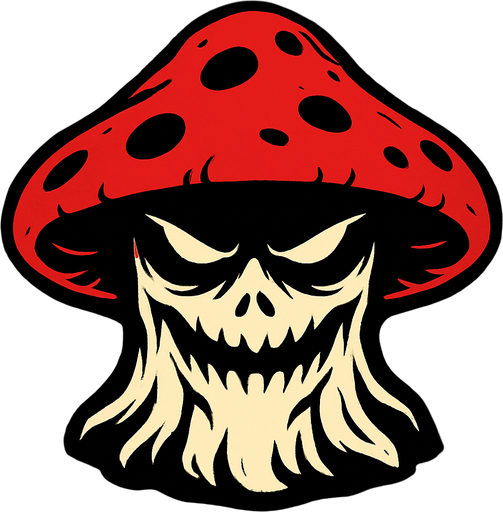 2d mysterious and scary mushroom character's head.
In-Game asset.  2d.  High contrast.  No shadows