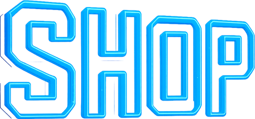 Neon cyberpunk 3d hologram glowing SHOP