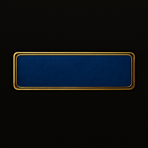 Keep the exact shape but change the material to be a lighter, but rich blue felt with a golden border around it