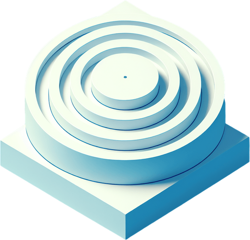 3 white flat isometric concentric circles like a target.
