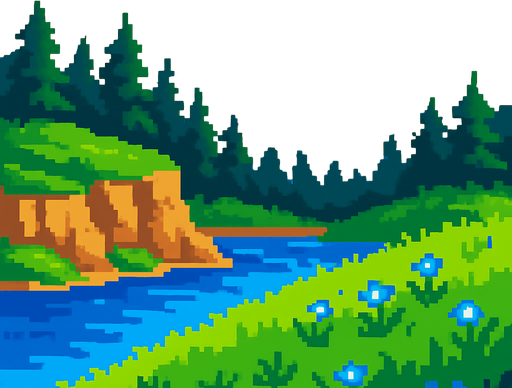 creame un paisage pixer de 2048x2732.
In-Game asset.  2d.  High contrast.  No shadows