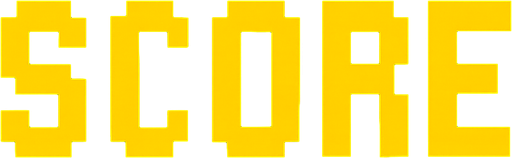 texto hecho con pixeles que diga score.
In-Game asset.  2d.  High contrast.  No shadows