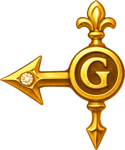 Crea un asset visual para un lujoso marcador o indicador de premio para la rueda de recompensas de 'La Tentación Dorada'.

Objetivo: Un elemento claro y elegante que indique visualmente el premio ganador en la rueda.

Diseño:

Forma: Puede ser una flecha estilizada, un pequeño colgante o un puntero refinado con un elemento decorativo.

Material/Color: Debe tener un aspecto premium, utilizando oro pulido o plata como color principal.

Detalles:

Si es una flecha, debe ser elegante y bien definida, quizás con una pequeña joya o un detalle grabado cerca de la punta.

Si es un colgante, podría ser una versión estilizada del logo del casino o una forma geométrica con un acabado lujoso.

Asegúrate de que tenga una dirección clara de 'apuntado'.

Elemento de Posicionamiento: Debe tener un punto o borde claro que se alinee con precisión con las divisiones entre las secciones de premios en la rueda.

Iluminación/Efectos (si Upit lo permite): Un brillo sutil o destellos para llamar la atención s.
In-Game asset.  2d.  High contrast.  No shadows