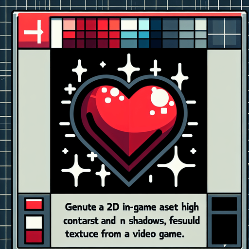 heart.
Single Game Texture. In-Game asset. 2d. Blank background. High contrast. No shadows.