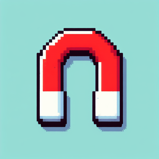 simple red and white magnet.
video game style
