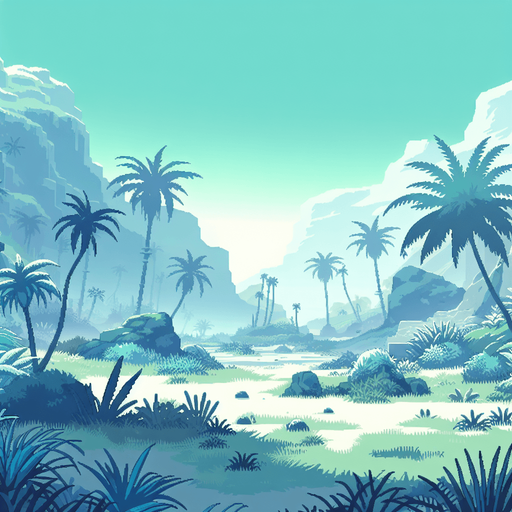 arkaplan cennete benzesin ve çoğunlukla mavi ve açık yeşil rengi olsun.
Single Game Texture. In-Game asset. 2d. Blank background. High contrast. No shadows.