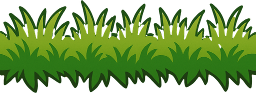 the soil covering the entire image and extending horizontally and the greenery (short grass) on top of it.
In-Game asset.  2d.  High contrast.  No shadows