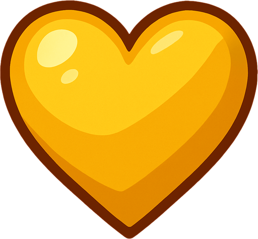 golden Heart.
In-Game asset.  2d.  High contrast.  No shadows