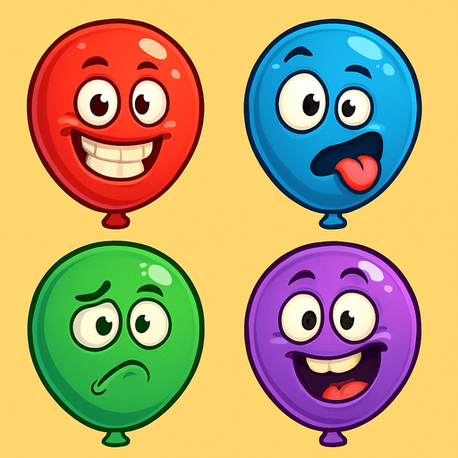Make funny faces on Balloon and make it more colorful in different colors.
In-Game asset.  2d.  No shadows