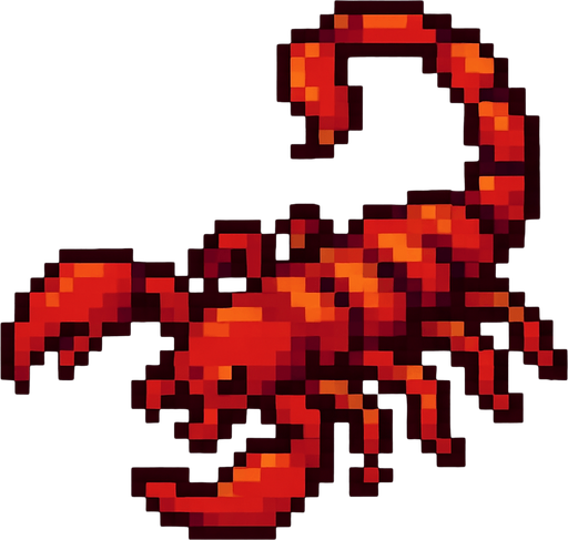 pixel akrep yap.
In-Game asset.  2d.  High contrast.  No shadows