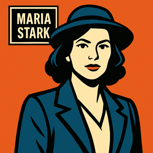 maria stark.
In-Game asset.  2d.  High contrast.  No shadows