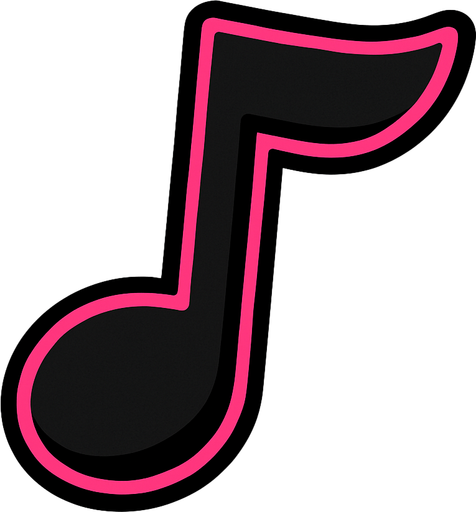 Musical note.
In-Game asset.  2d.  High contrast.  No shadows