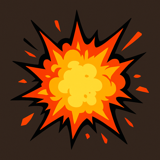 a explosion.
In-Game asset.  2d.  High contrast.  No shadows