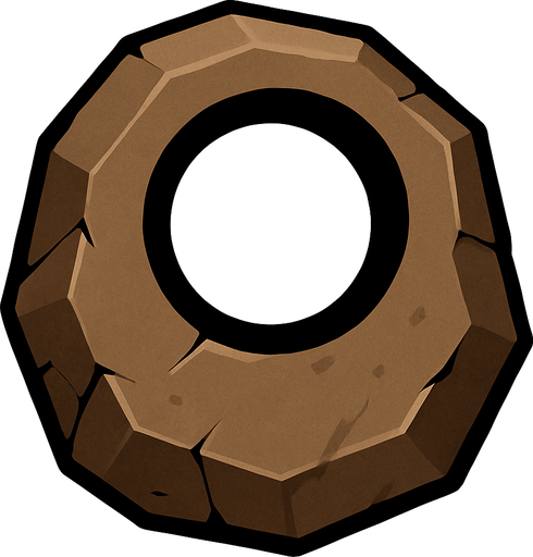 Pierre élémentaire vide.
In-Game asset.  2d.  High contrast.  No shadows