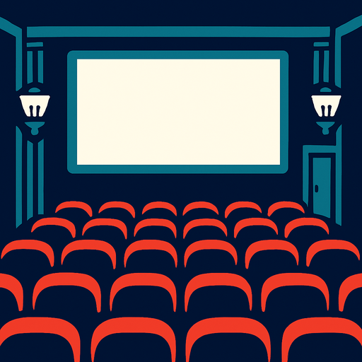 movie theater.
In-Game asset.  2d.  High contrast.  No shadows