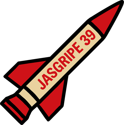 Jasgripe 39 riktad upp.
In-Game asset.  2d.  High contrast.  No shadows