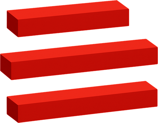 long quadrilateral simple red blocks.
In-Game asset.  2d.  High contrast.  No shadows