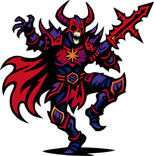 Un bailarin del caos.
In-Game asset.  2d.  High contrast.  No shadows