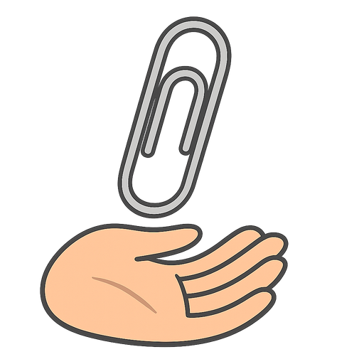 a paper clip. No background. Transparent background. Blank background. No shadows. 2d. In-Game asset. flat