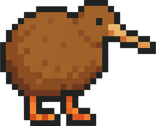 Make me a 2d pixel 🥝 kiwi.
In-Game asset.  2d.  High contrast.  No shadows