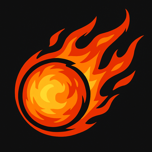 Fireball.
In-Game asset.  2d.  High contrast.  No shadows