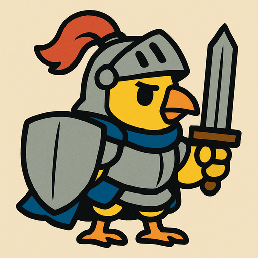 2d knight bird.
In-Game asset.  2d.  High contrast.  No shadows
