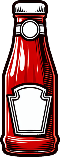 make a ketchup bottle.
Single Game Texture. In-Game asset. 2d. Blank background. High contrast. No shadows.