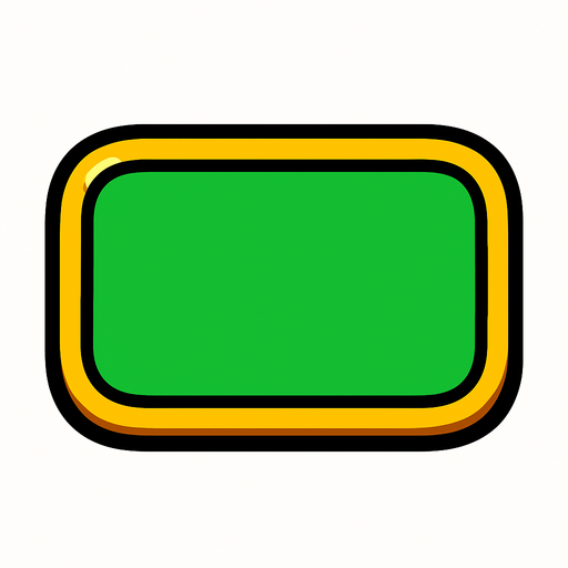 green button empty.
In-Game asset.  2d.  High contrast.  No shadows