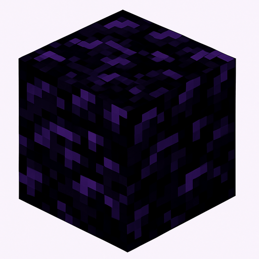 Minecraft obsidyen bloğu. mor renkli.
In-Game asset.  High contrast.  No shadows