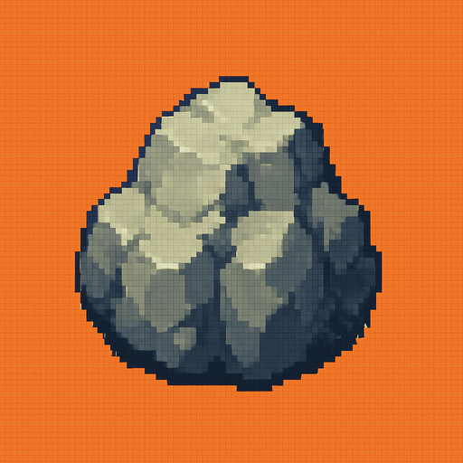 rock, pixelart.
In-Game asset.  2d.  High contrast.  No shadows