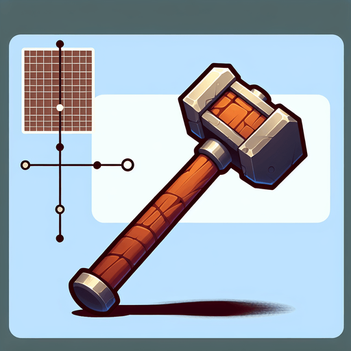 A hammer.
Single Game Texture.  In-Game asset.  2d.  Blank background.  High contrast.  No shadows
