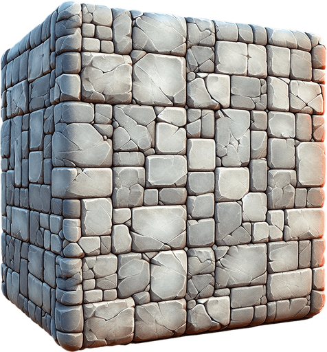Paving stone.
Single Game Texture. In-Game asset. 2d. Blank background. High contrast. No shadows.