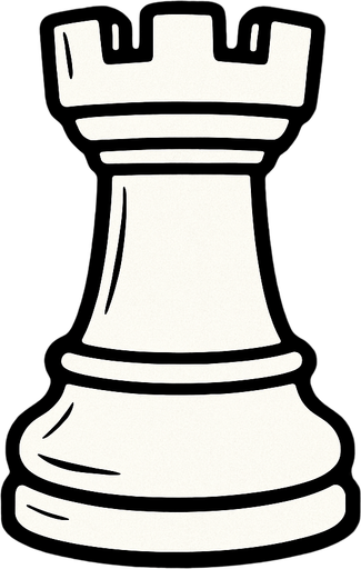 beyaz satranç kalesi.
In-Game asset.  2d.  High contrast.  No shadows