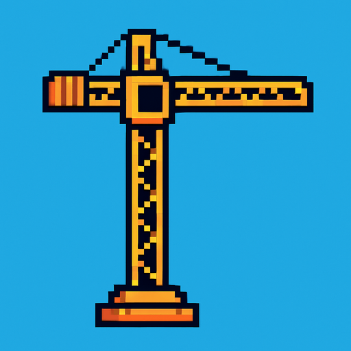 2d pixel crane without hook.
In-Game asset.  2d.  High contrast.  No shadows