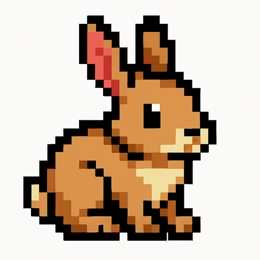rabbit pixel.
In-Game asset.  2d.  High contrast.  No shadows