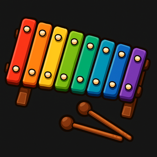 xylophone.
In-Game asset.  2d.  High contrast.  No shadows