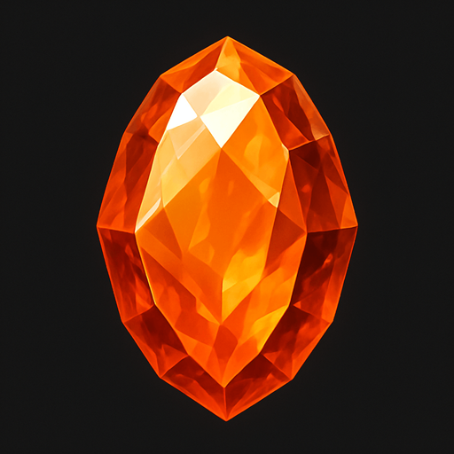 make a orange gem realistic.
In-Game asset.  2d.  High contrast.  No shadows