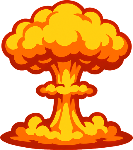 explosion nuclear.
In-Game asset.  2d.  High contrast.  No shadows