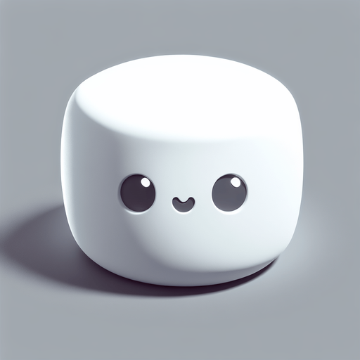 Marshmallow character.
Single Game Texture. In-Game asset. 2d. Blank background. High contrast. No shadows.
