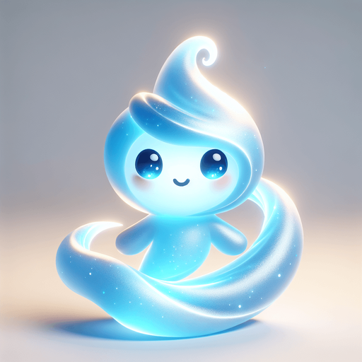 Design a whimsical, uplifting, and glowing character to represent the True Self in a self-discovery game. The character has a soft, fluid form with a shimmering blue body that radiates light and positivity. Its face is friendly and approachable, with round, twinkling eyes full of curiosity and warmth. The character’s playful design includes rounded features and a swirling tail that gives it a floating, ethereal quality. Its posture is relaxed and confident, often depicted leaning back with a serene smile, exuding calmness and self-assurance. The vibrant blend of light blues and whites creates a magical, almost celestial presence, making it a comforting guide for the hero. This character symbolizes inner strength, self-awareness, and positivity, acting as a source of guidance and encouragement throughout the journey..
In-Game asset. 3d. Blank background. High contrast. No shadows.