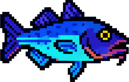 A cod. 80s arcade machine graphics. 
Swimming Side profile. White background. 
In-Game asset.  2d.  High contrast.  No shadows