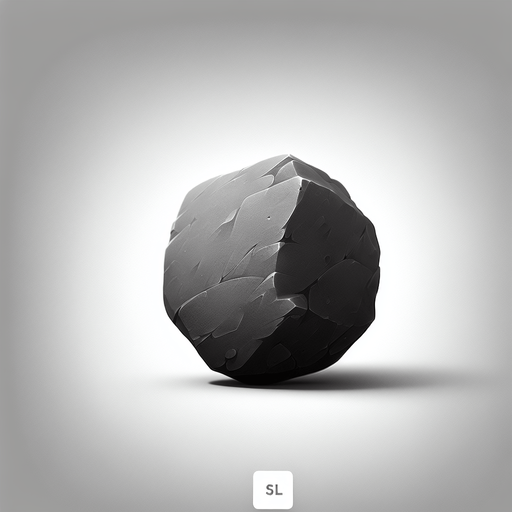 rock.
Single Game Texture.  In-Game asset.  2d.  Blank background.  High contrast.  No shadows