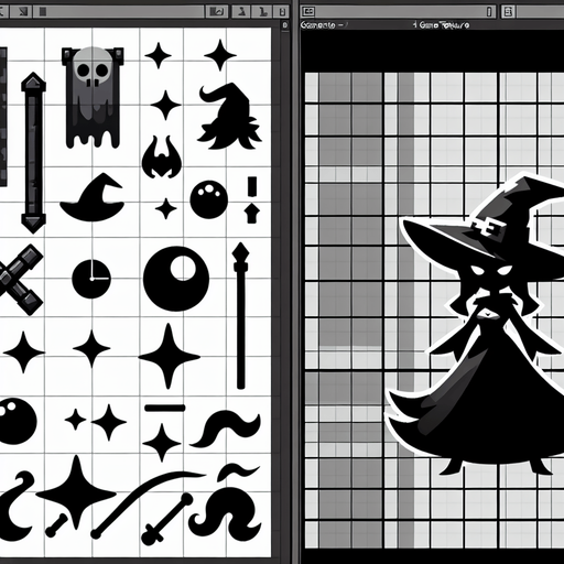 Witch
Single Game Texture. In-Game asset. 2d. Blank background. High contrast. No shadows.